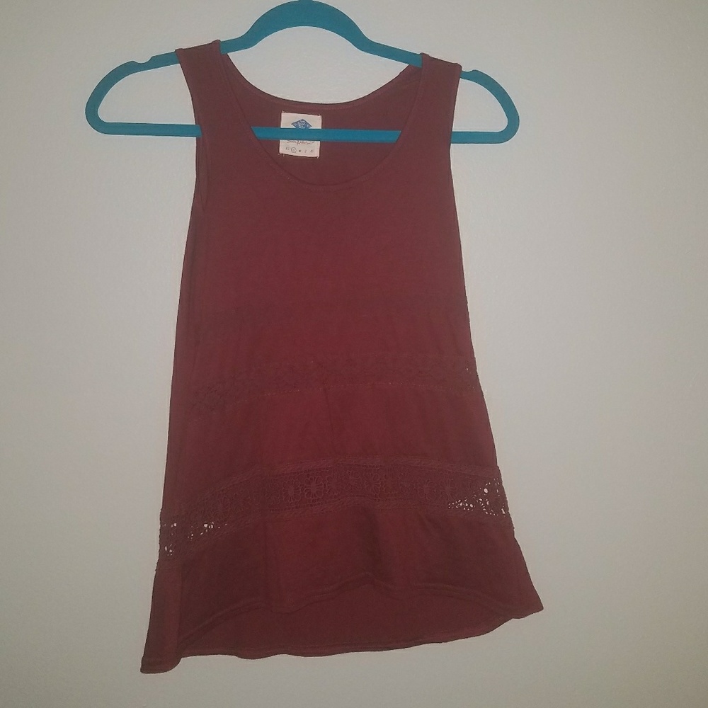 CROCHET TRIM FLOWY TOP