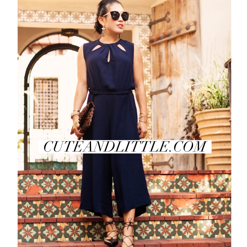 Forever21 Navy Culottes Jumpsuit