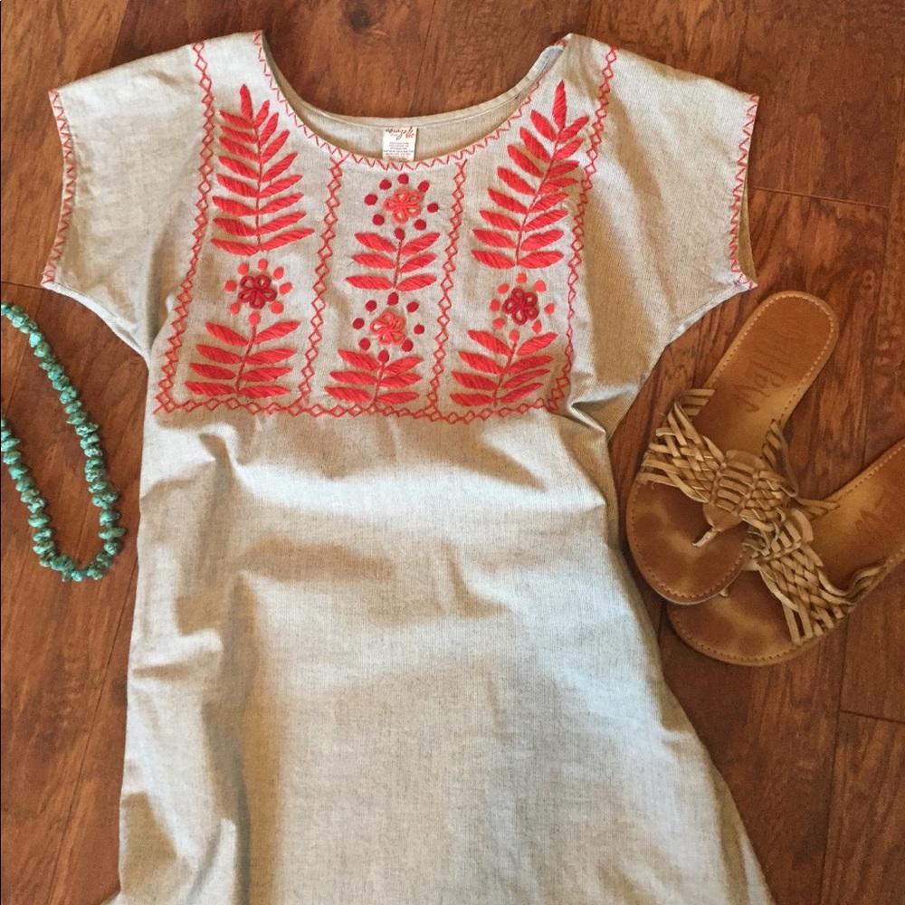 Mexican Style Embroidered Dress
