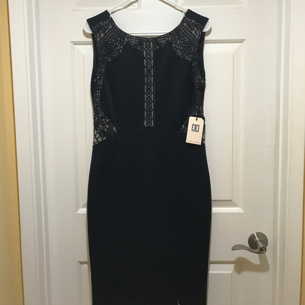 Brand new Ivanka Trump scuba lace inlay LBD