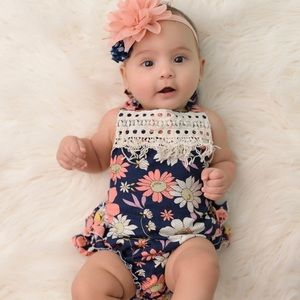 Baby Girl's Ruffles Romper Dresses Summer Clothing