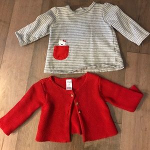 Gymboree dog sweatshirt and carters sweater