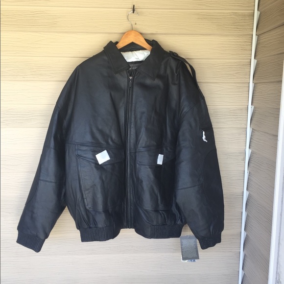Desert Well Leather Bomber Style Jacket XL NEW - Picture 2 of 7