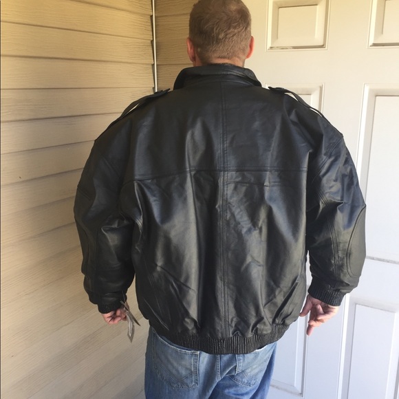Desert Well Leather Bomber Style Jacket XL NEW - Picture 4 of 7