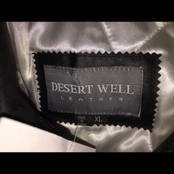 Desert Well Leather Bomber Style Jacket XL NEW - Picture 7 of 7