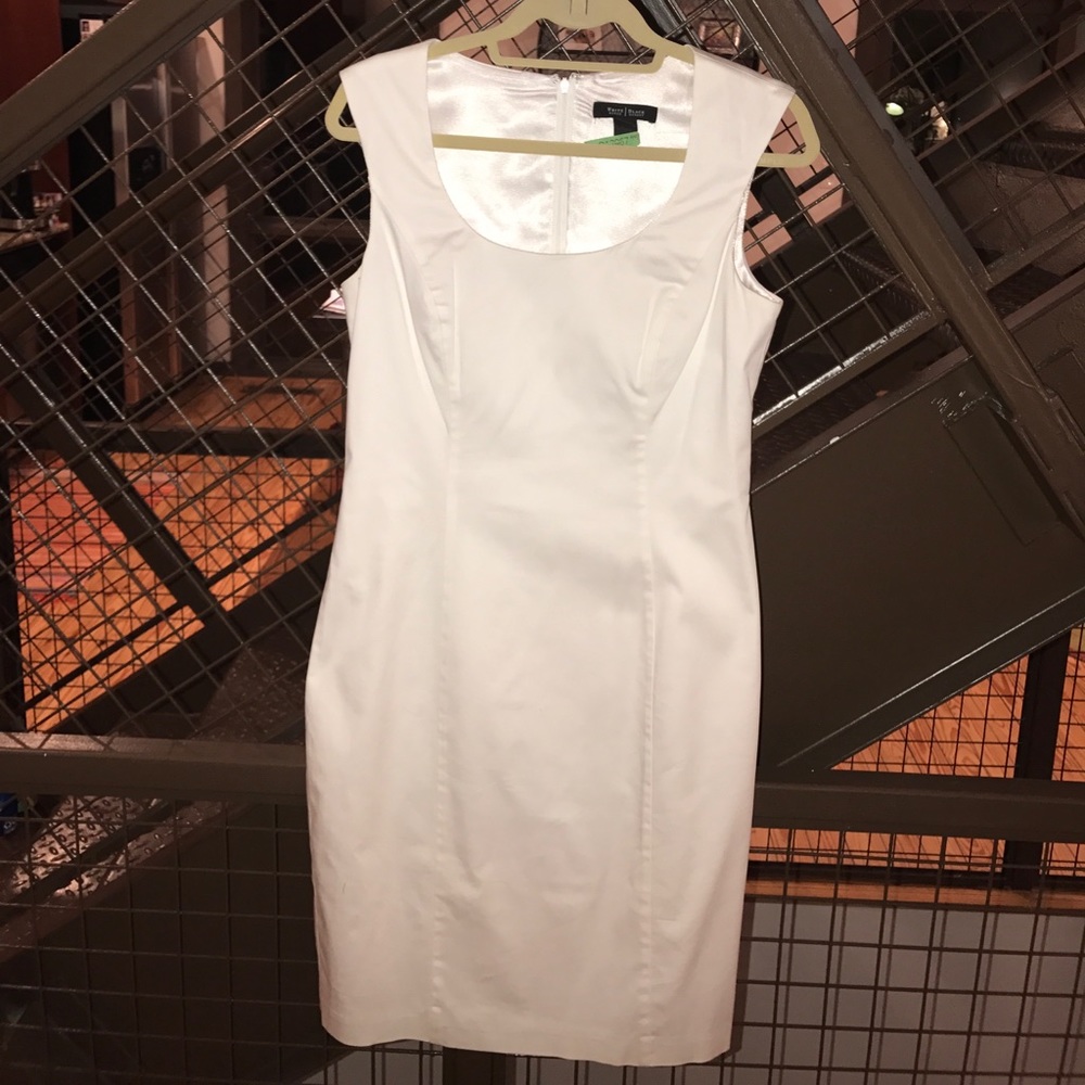 White Sheath White House Black Market Dress