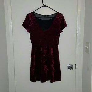 Velvet Maroon Skater Dress