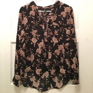 Forever 21 Floral Longsleeve Blouse