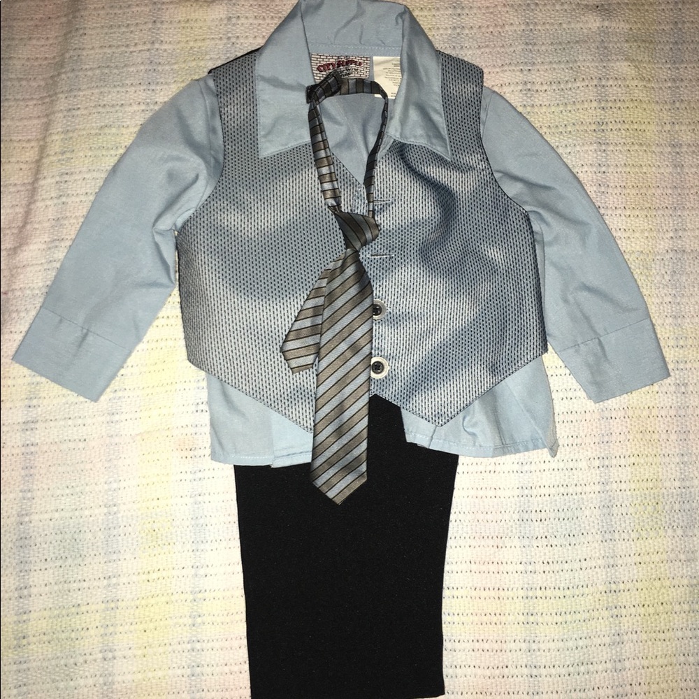 12 Month Dress Shirt, Pants, Vest & Tie