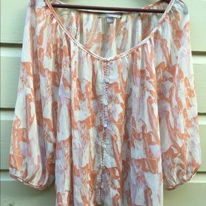 Sheer peach and nice top