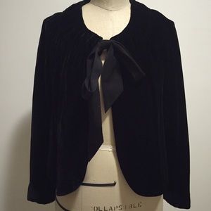 Banana Republic black velvet jacket cape sz 4