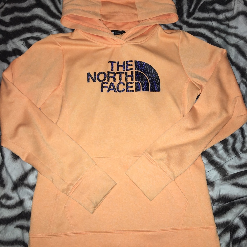 Orange North Face hoodie