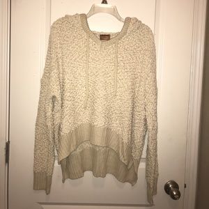 High Low Cream Hoodie
