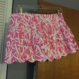 Pink cotton, flower print Lilly Pulitzer skirt