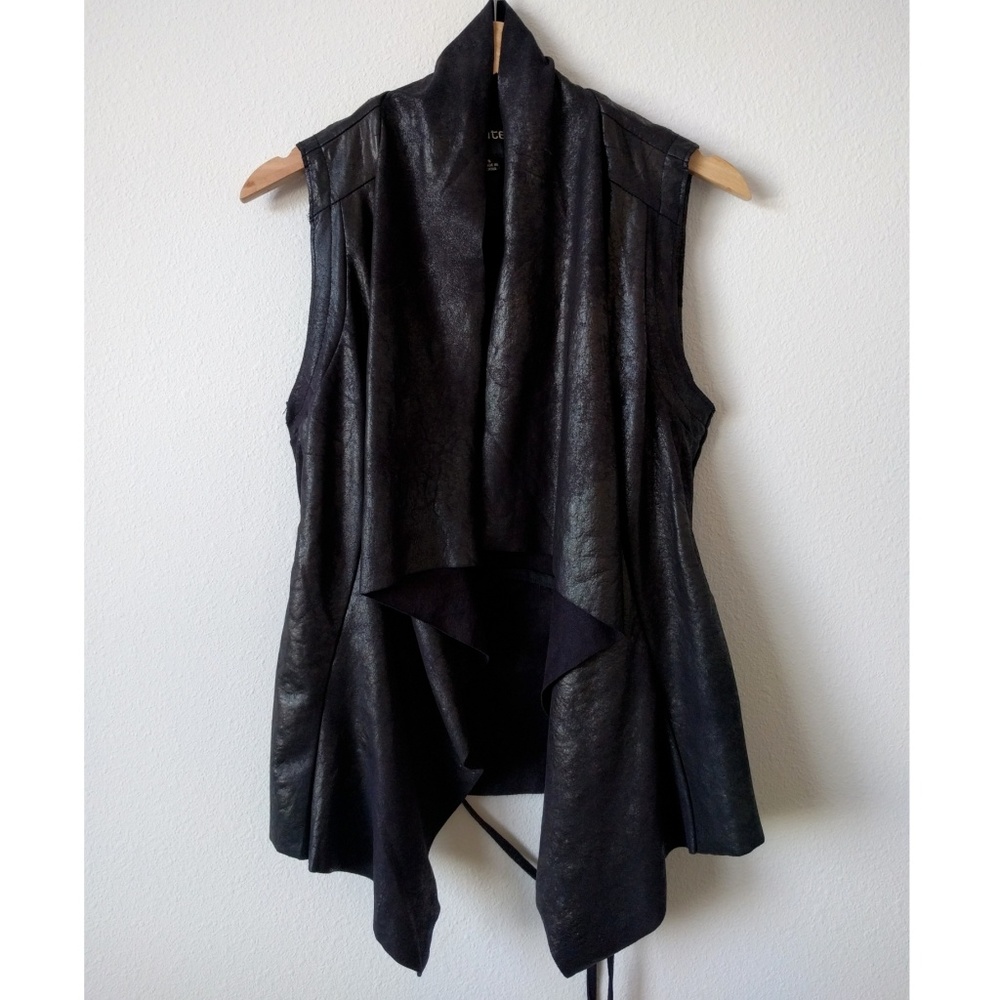NWOT Trendy Faux Leather Open Moto Vest