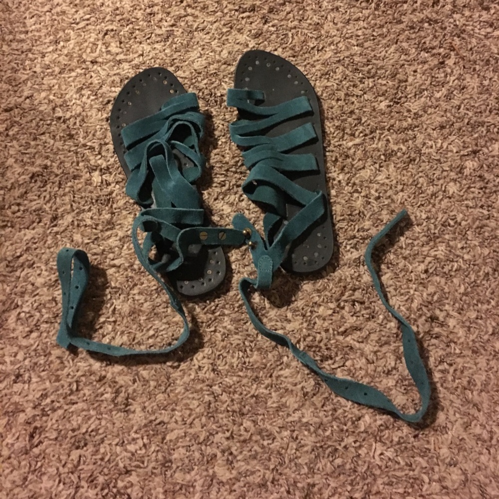 Free people suede tie sandals