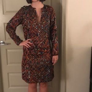 Patterned long-sleeve dress