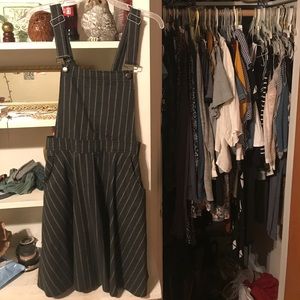 cute striped overall dress