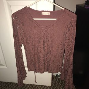 Lace Up Blouse