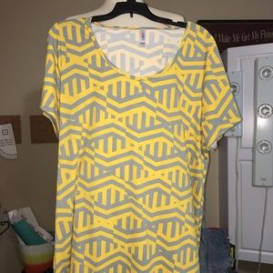 NWOT 👍🏻LLR, The Perfect Tee, Yellow/Gray, 2X