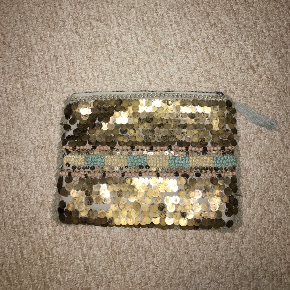 Zara sequin clutch purse