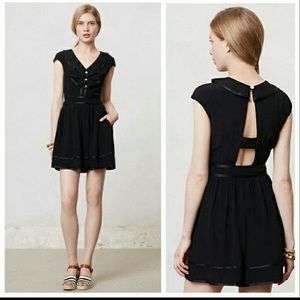 ANTROPOLOGIE ELEVENSES LEXA  RUFFLED BLACK ROMPER!