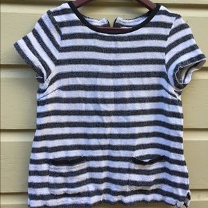 Black and white striped blouse