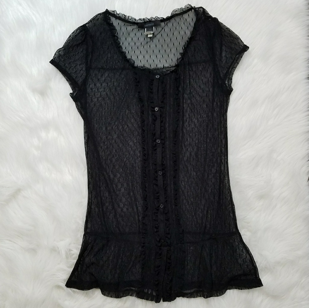 ◊ Express Black Polkadot Blouse