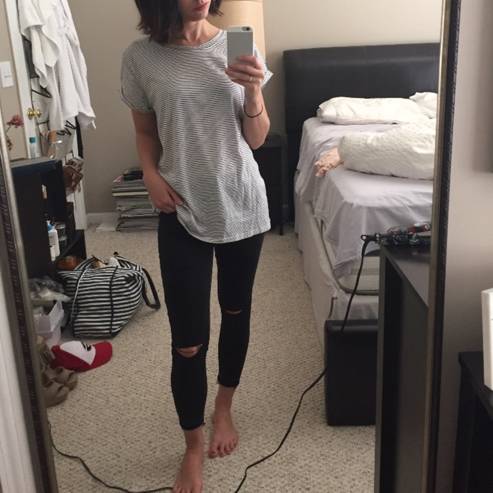 American Eagle high rise black skinny jeans