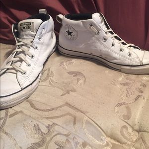 White converse (leather) size 10