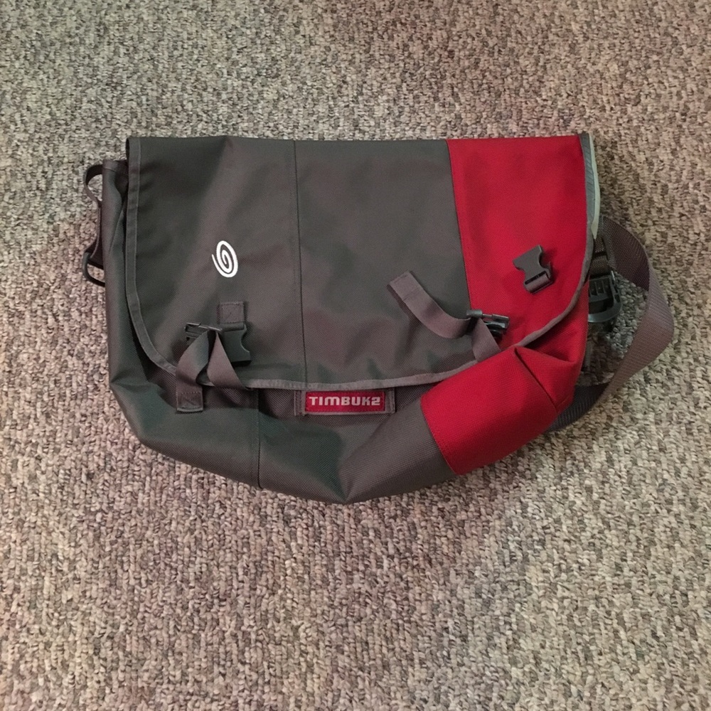Red and grey large size timbuk2 messenger bag