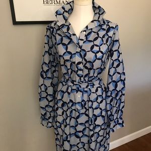 Vintage Geometric Print Shirt Dress
