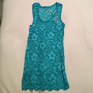 Teal Lace Tank