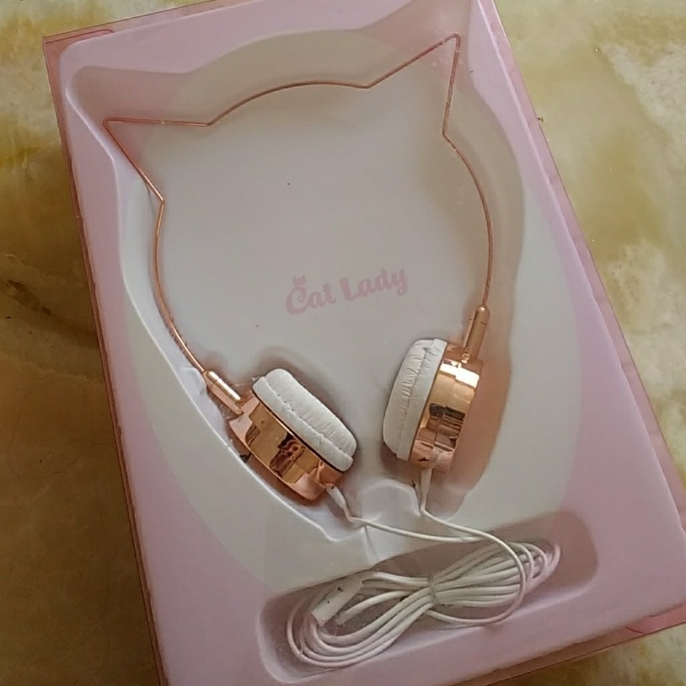 Cat Ear Rose Gold Headphones