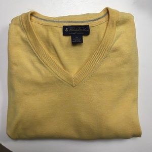 Men’s XL Brooks Brothers Yellow V-Neck Sweater