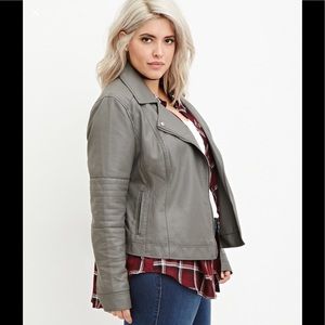 Forever 21 Grey Moto Jacket