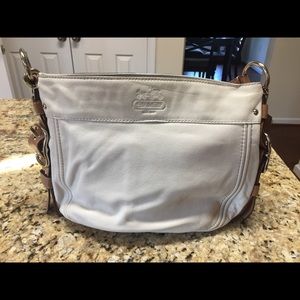 Coach white leather Zoe handbag