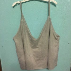 Cropped velvet tank top