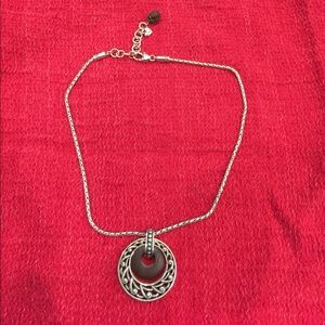 Brighton kata wood silver round necklace