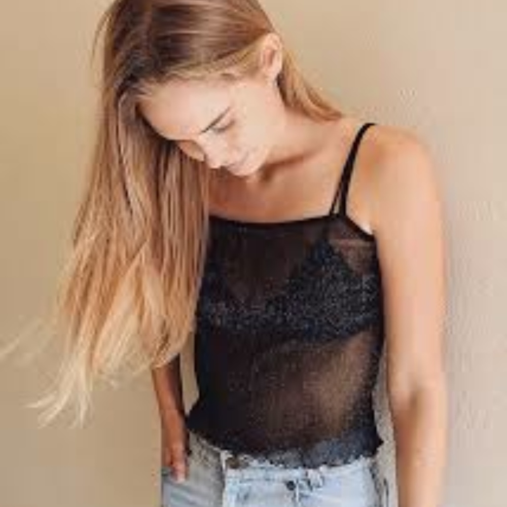 brandy melville sheer glitter tank