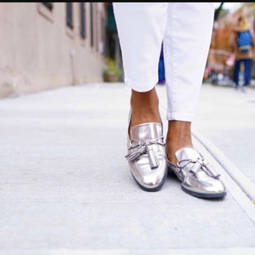 Marc Fisher metallic Tassel Loafers