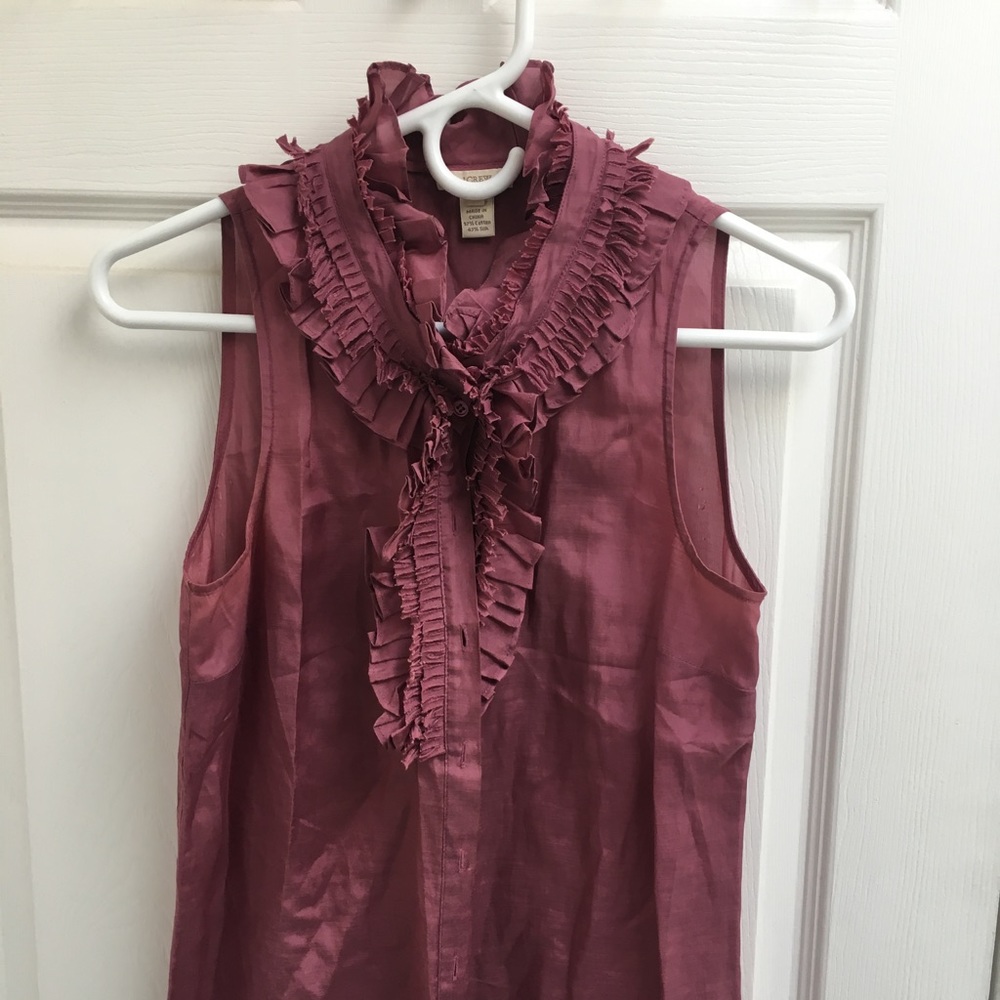 JCrew silk ruffled top
