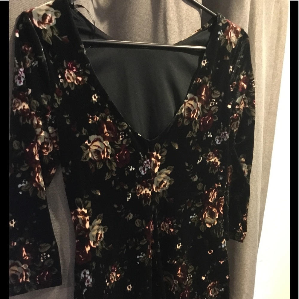 Velvet Floral Mini Dress