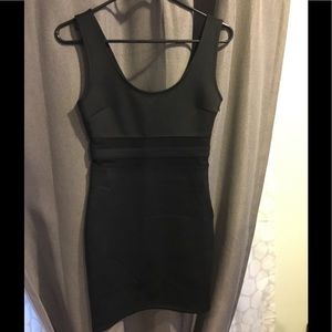 Black Mesh cut-out Mini Dress