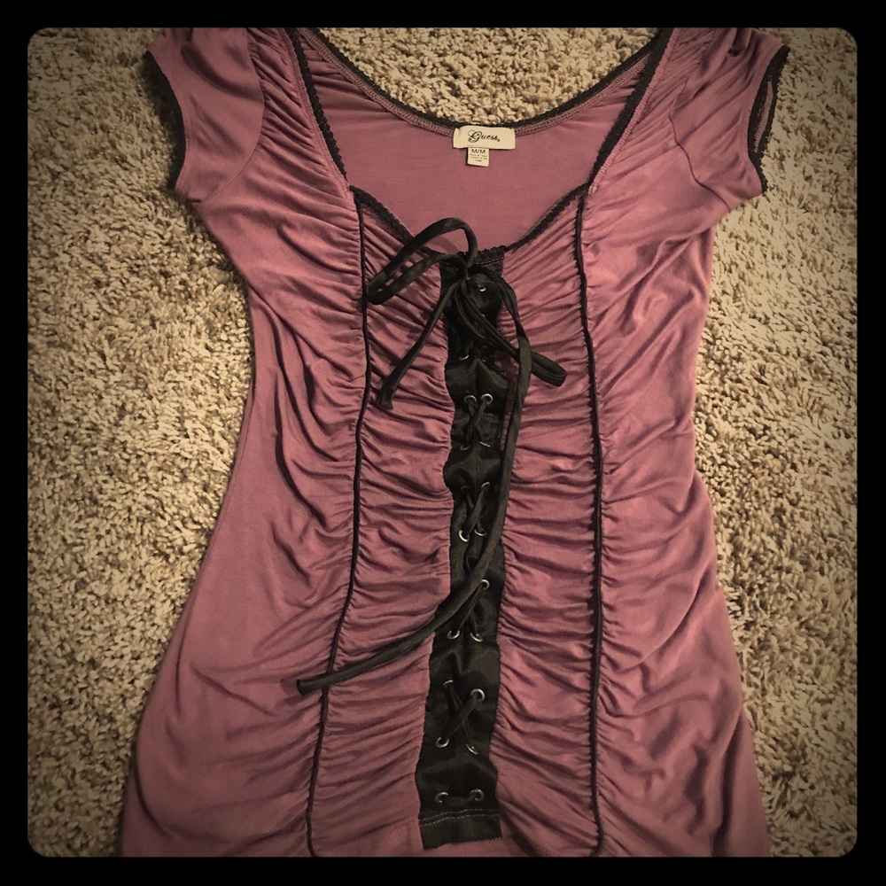 GUESS - Purple and Black corset top