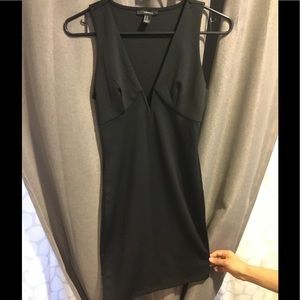 Black Plunge V-neck Racerback Mini Dress