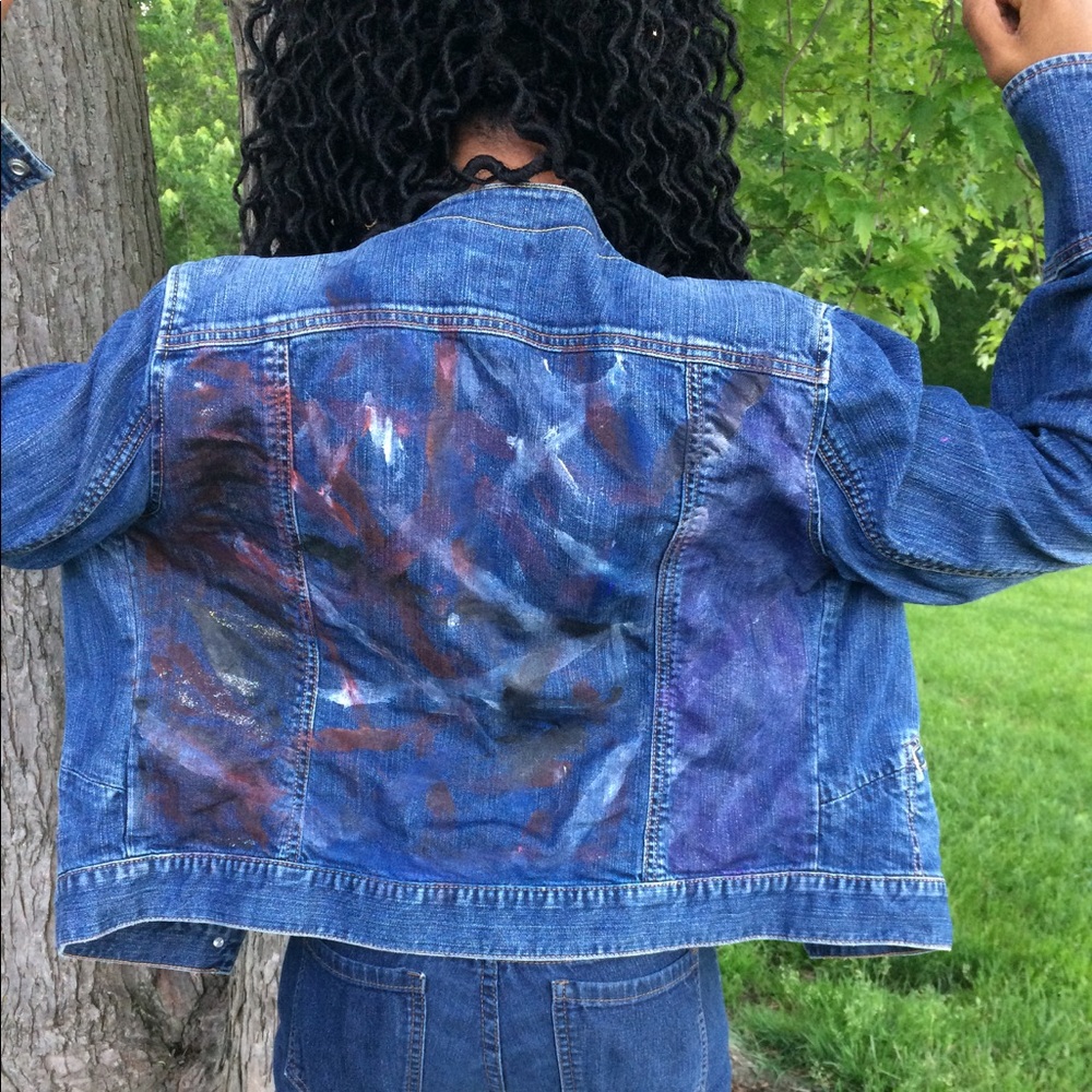 Painted jean jacket - Picture 2 of 2