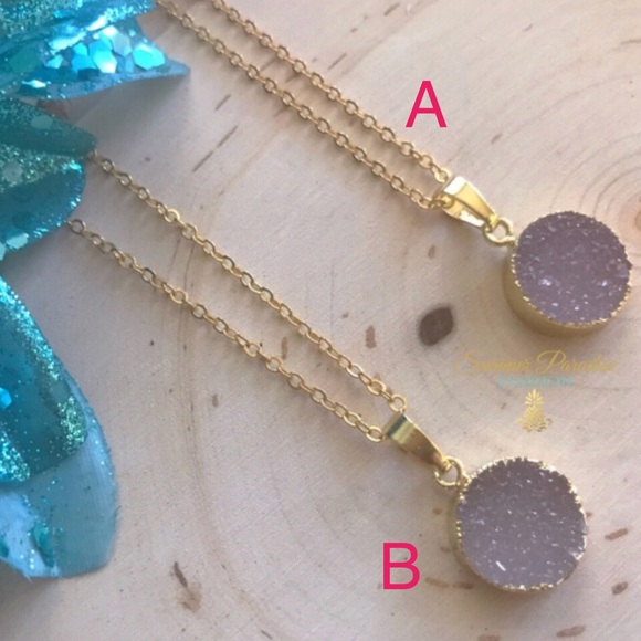 🆕 24k Titanium Druzy Necklace - Picture 4 of 4