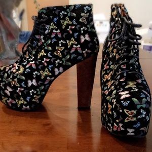 Jeffery Campbell Lita Platform Butterfly Print