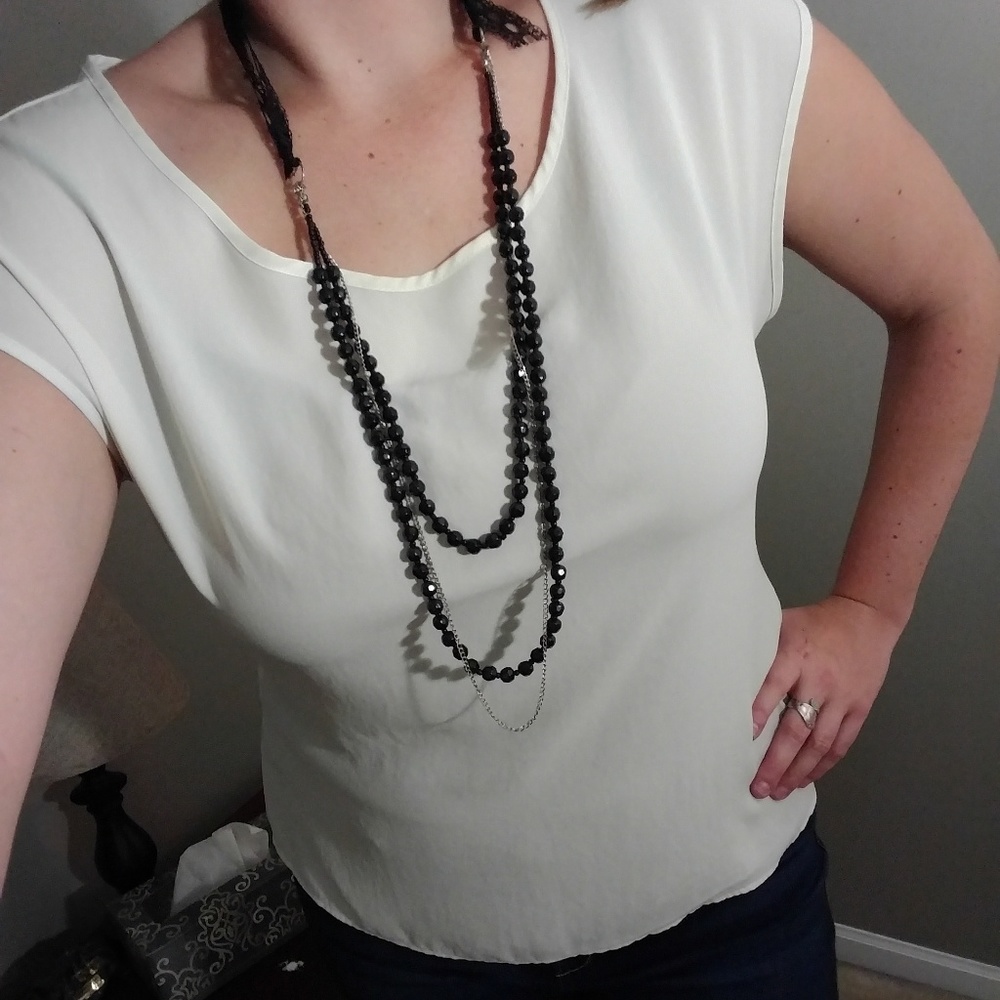 White semi sheer tank